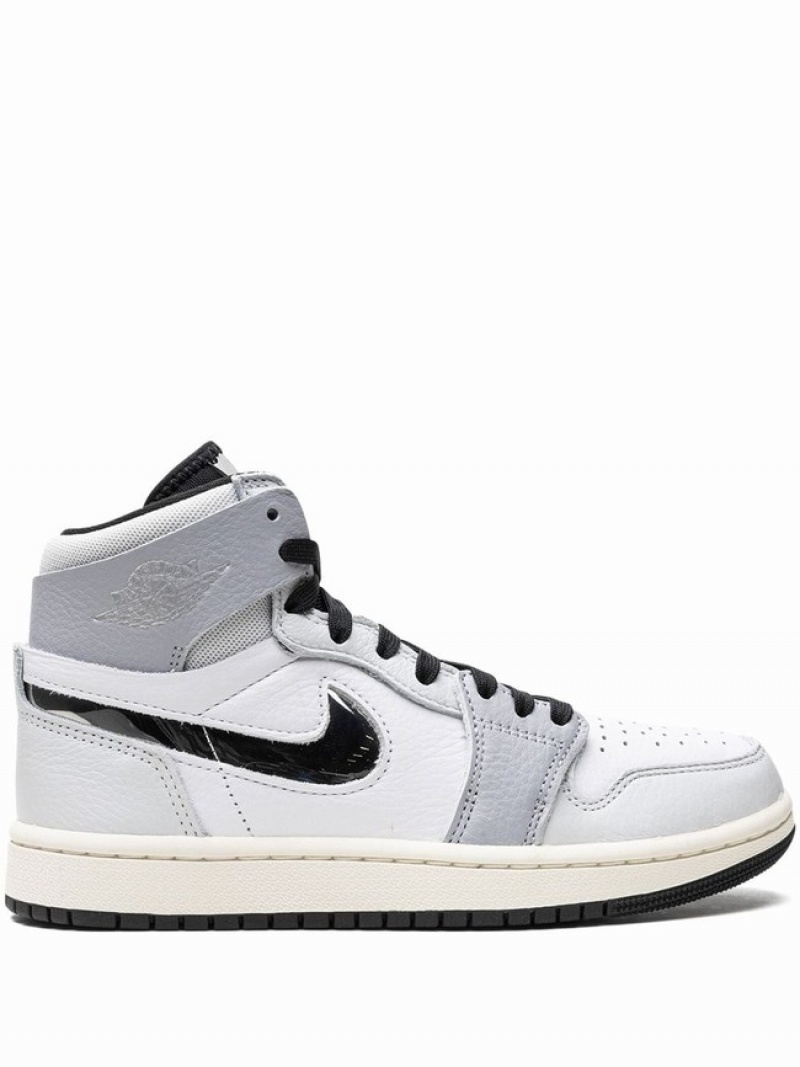 Nike Zoom CMFT 2 Metallic Silver Women\'s Air Jordan 1 White / Grey | CBRXGVH-02