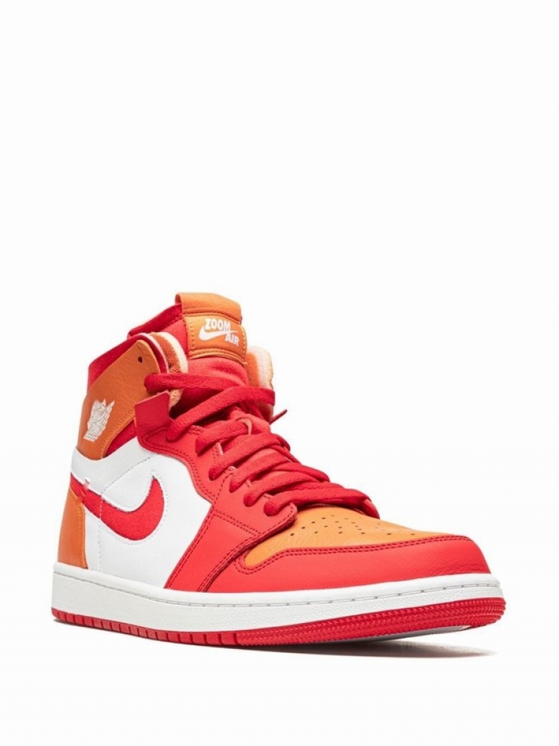 Nike Zoom CMFT Red Hot Curry Women's Air Jordan 1 White / Orange / Light Red | BNMGZHT-75