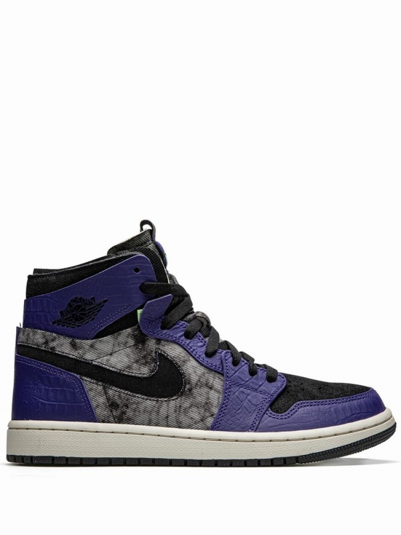 Nike Zoom Comfort Bayou Boys Men\'s Air Jordan 1 Black / Blue | DQFNJIM-86