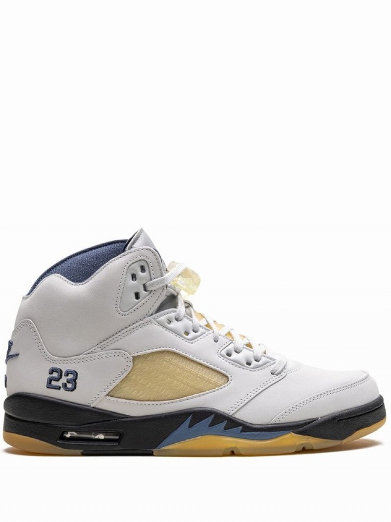 Nike x A Ma Maniére Diffused Women\'s Air Jordan 5 Blue | ABOSCMU-16