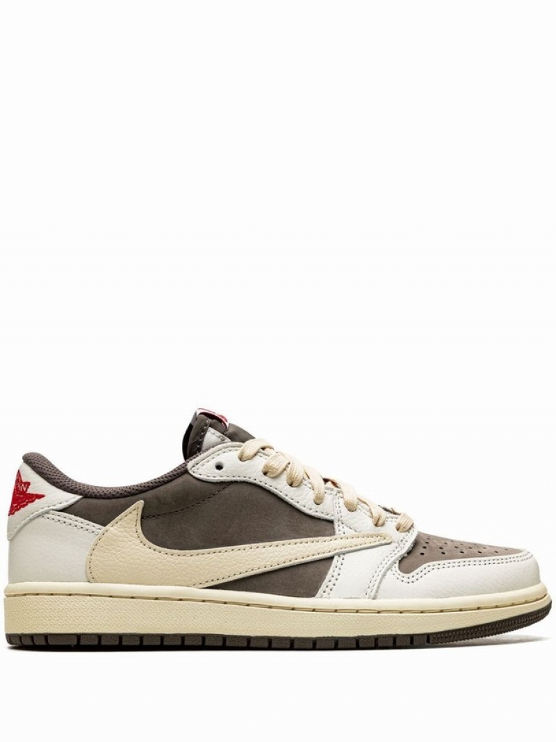 Nike x Travis Scott Low OG Reverse Mocha Women\'s Air Jordan 1 Beige | JOCPFEV-65