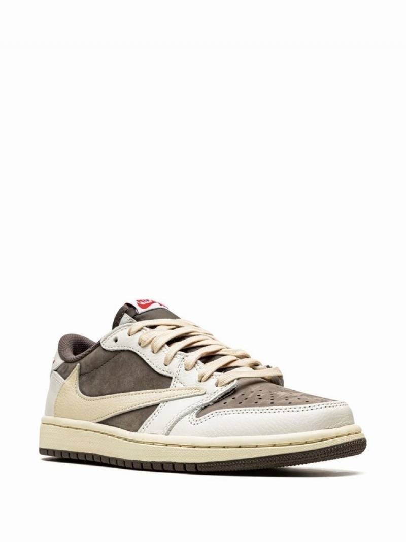 Nike x Travis Scott Low OG Reverse Mocha Men's Air Jordan 1 White / Grey | HQOXAUT-08