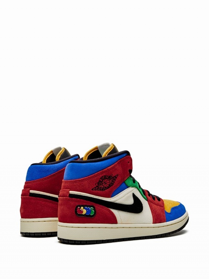 Nike x the Great Mid Fearless Women's Air Jordan 1 Blue | HWRKCOS-92